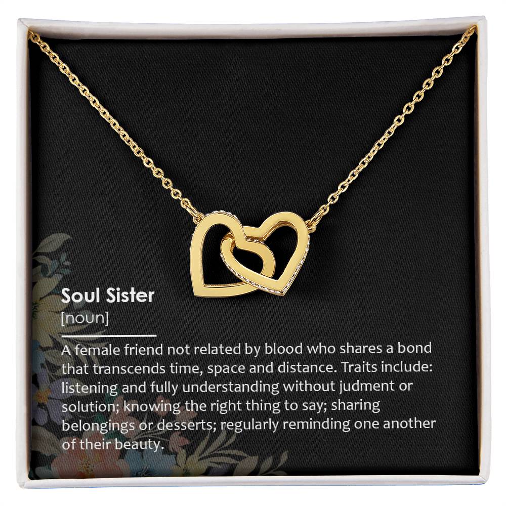 Soul Sister - Double Hearts Necklace Interlocking Hearts Necklace
