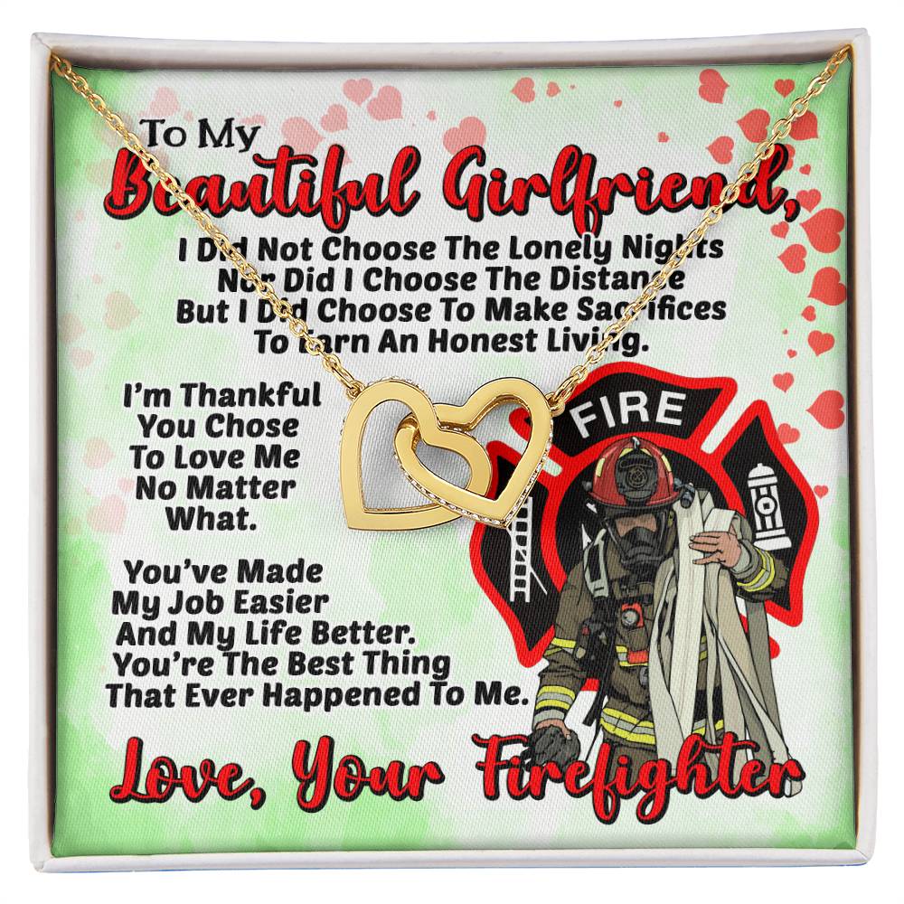 Firefighter'S Girlfriend- Interlocking Heart Necklace Interlocking Hearts Necklace