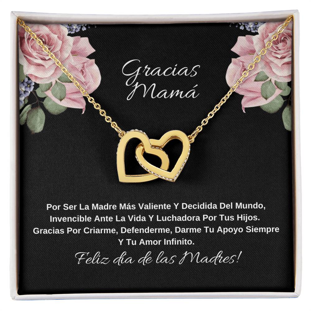 Gracias Mama Por Ser La Madre Más Valiente Y Decidida Del Mundo Interlocking Hearts Necklace