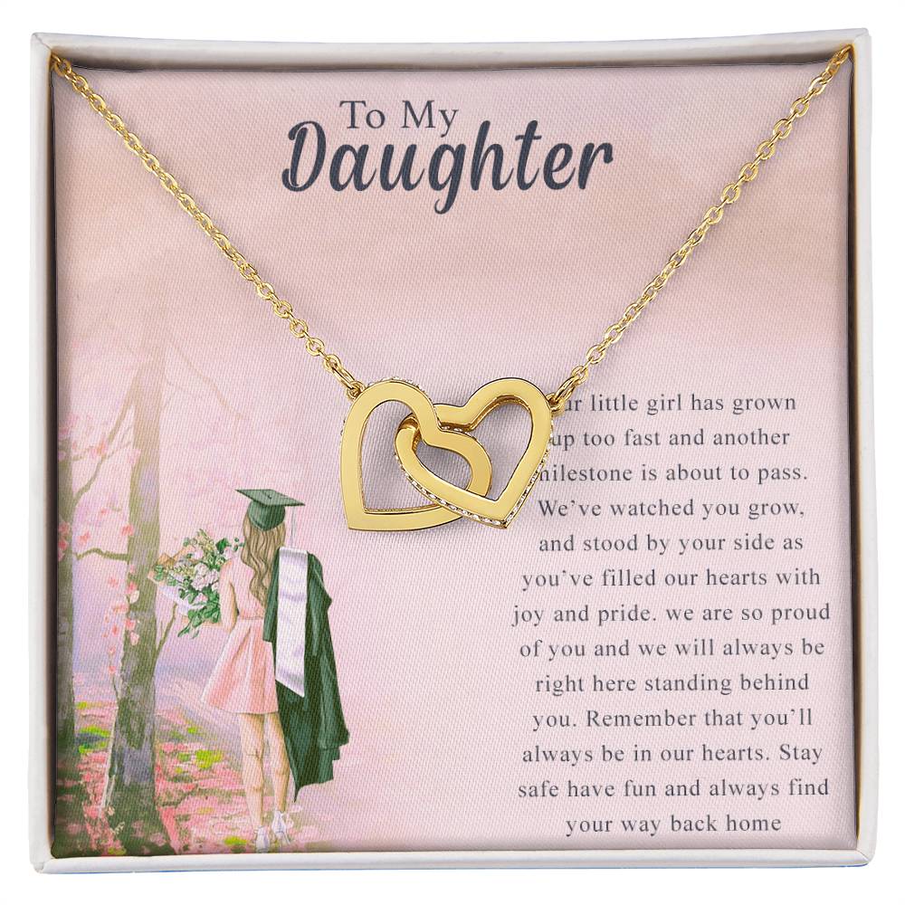 To My Daughter Interlocking Hearts Necklace