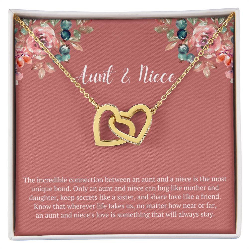 Aunt & Niece Incredible Connection Interlocked Hearts Necklace Interlocking Hearts Necklace