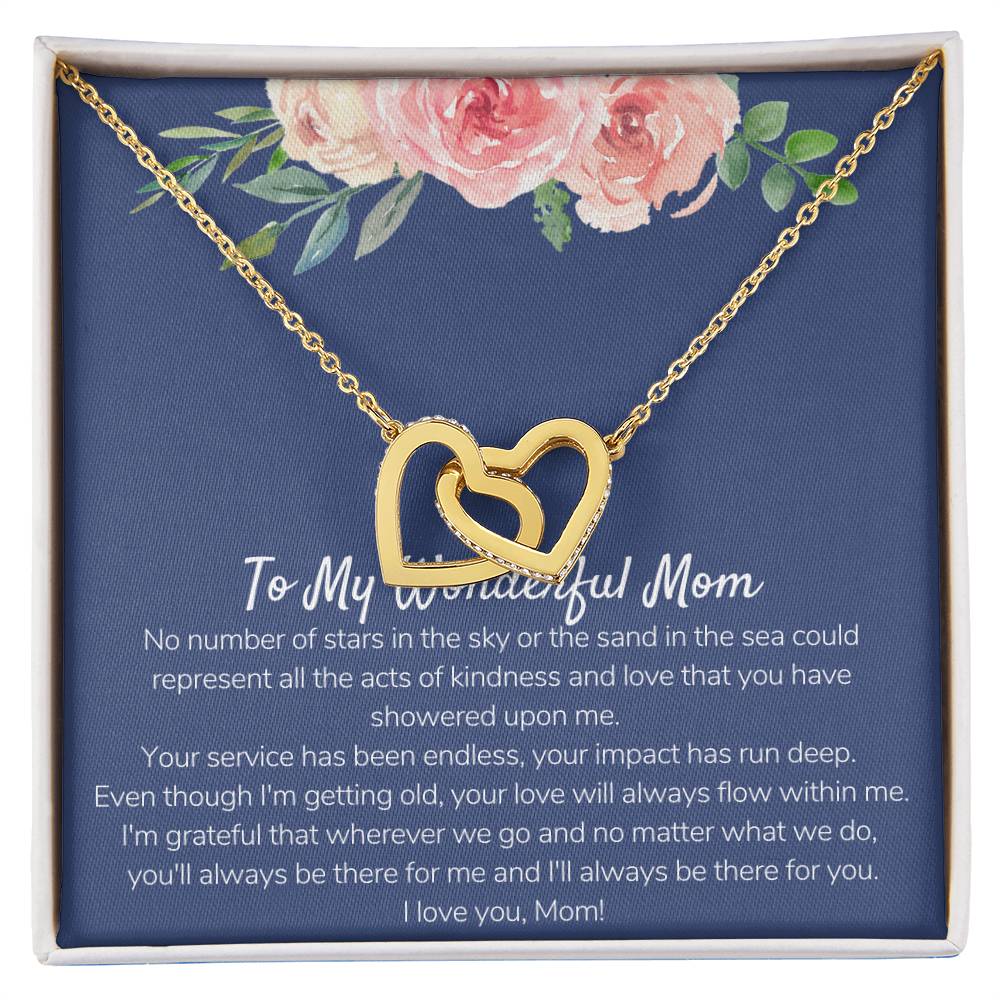 Wonderful Mom From Daughter Interlocking Hearts Necklace