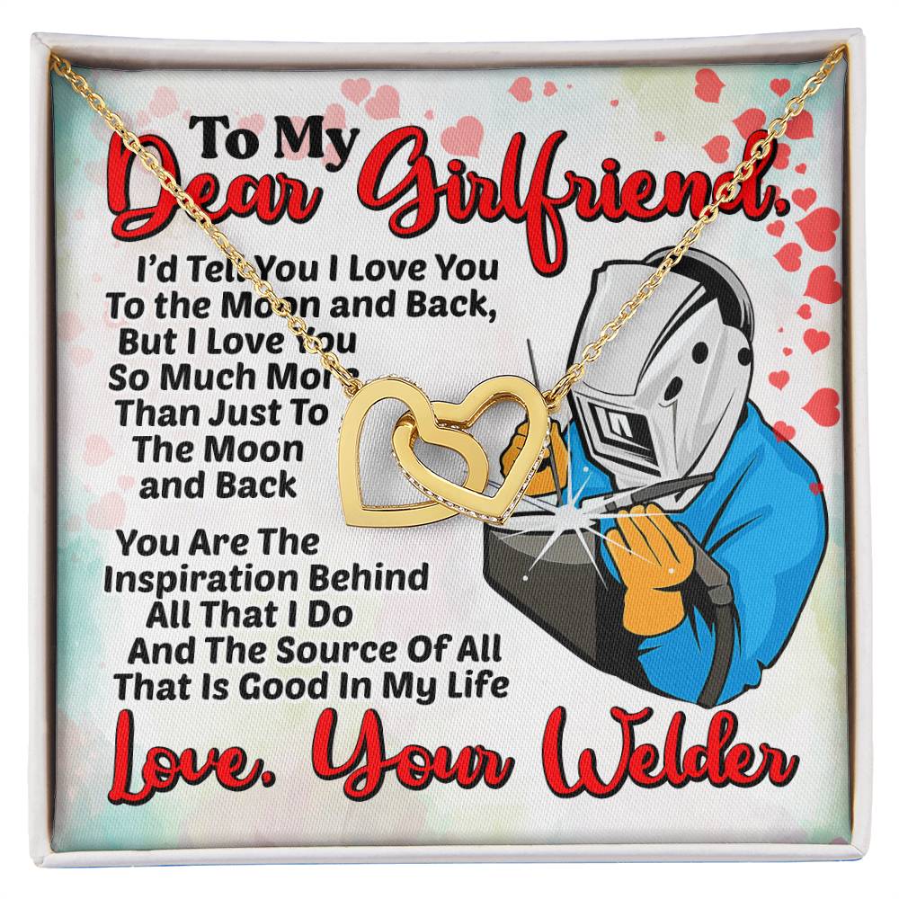 Welder'S Girlfriend- Interlocking Heart Necklace Interlocking Hearts Necklace