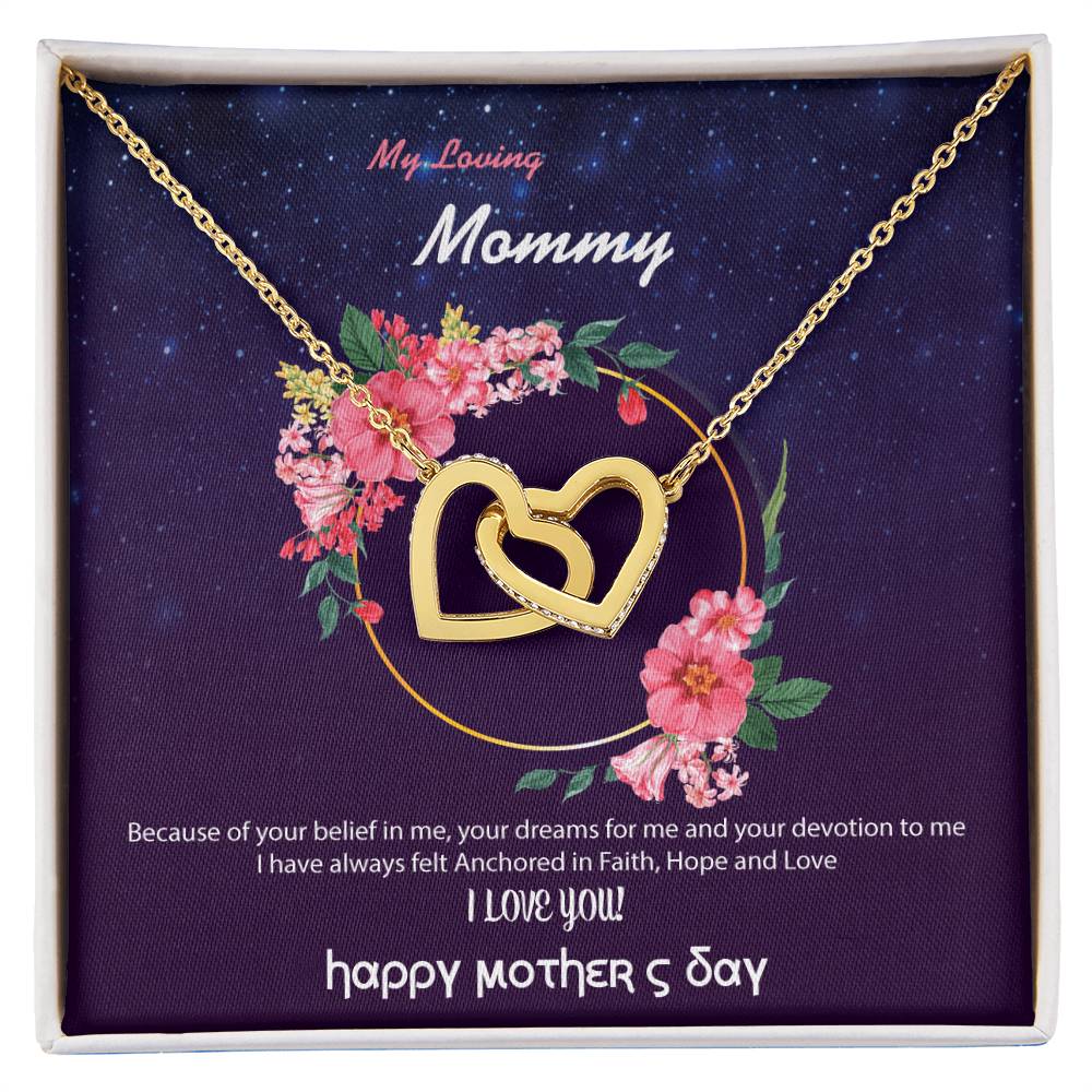 To My Mom Interlocking Hearts Necklace