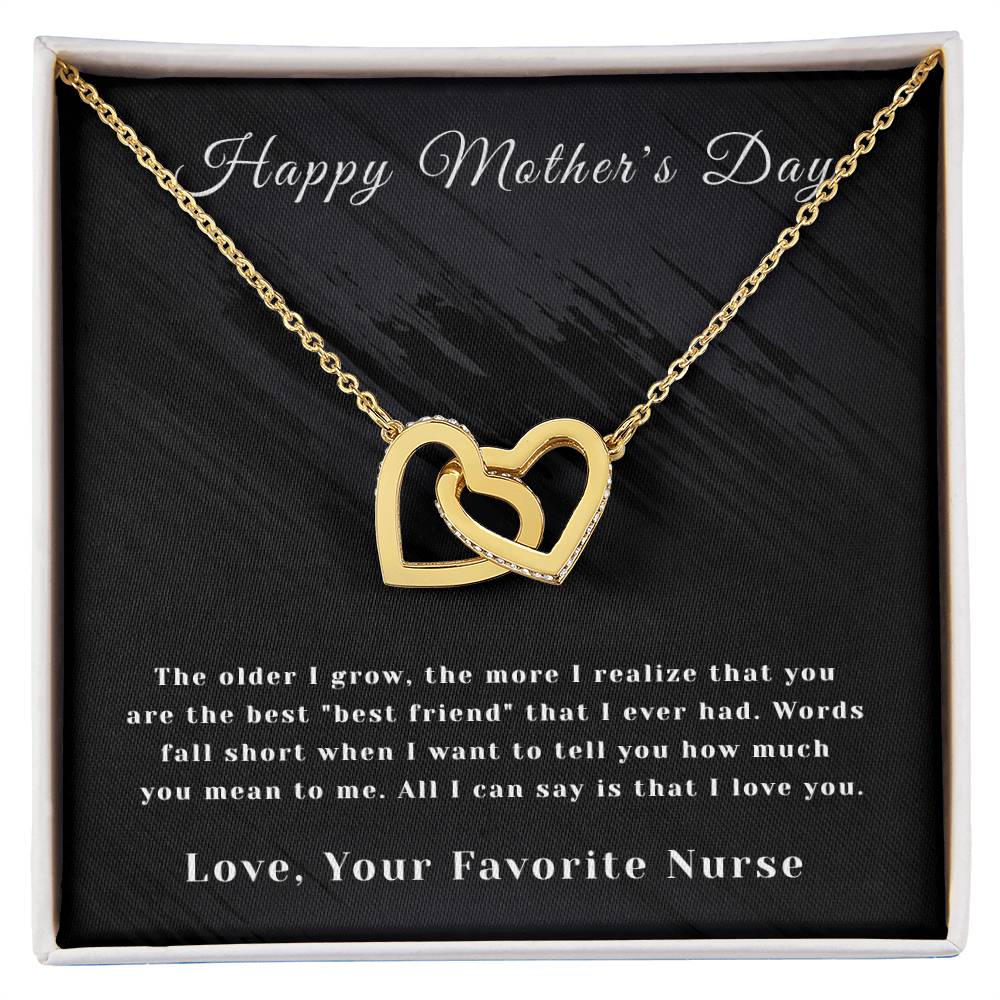 Mother'S Day - Interlocking Hearts - Favorite Nurse Interlocking Hearts Necklace