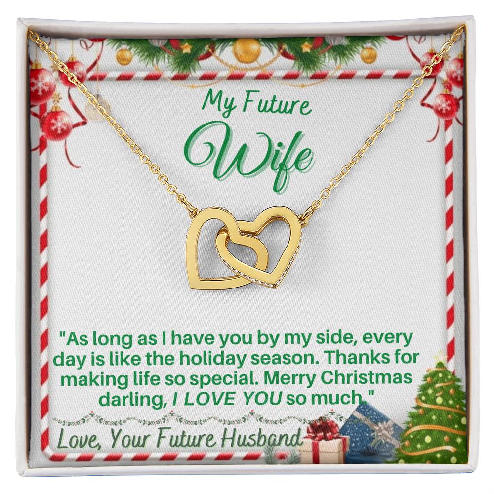 Christmas Gift For Your Future Wife Romantic And Unique Gift For Your Wife Beautiful Interlocking Hearts Necklace.