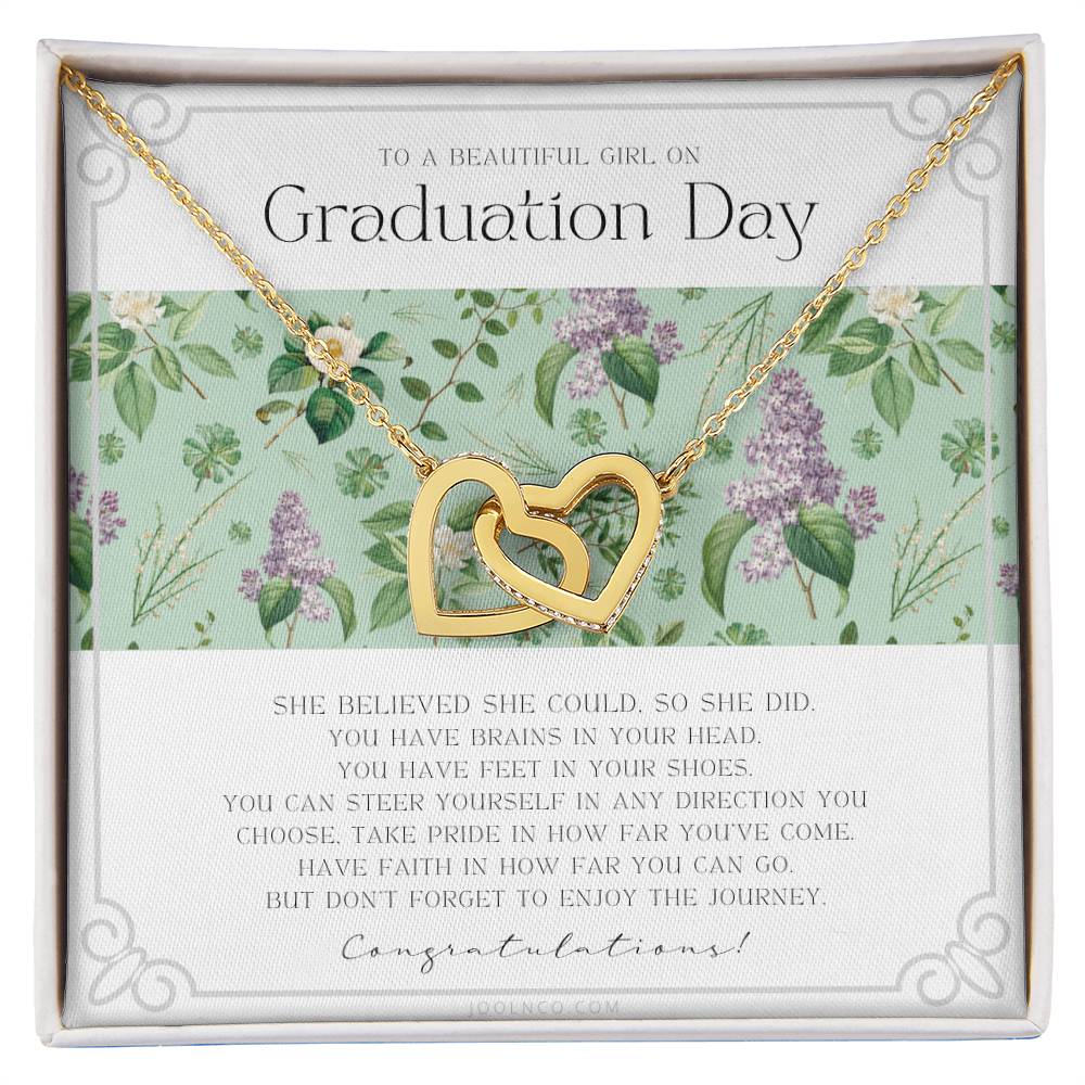 Graduation Gift Necklace For Daughter College Graduation Gift For Her High School Senior Graduation Mba Phd Master Class Of Interlocking Hearts Necklace