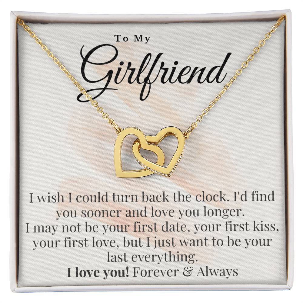To My Girlfriend Necklace Interlocking Hearts Necklace