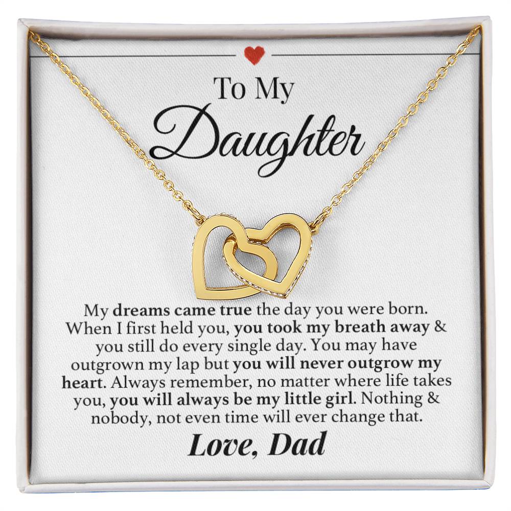 My Little Girl Dad Daughter Necklace Interlocking Hearts Necklace