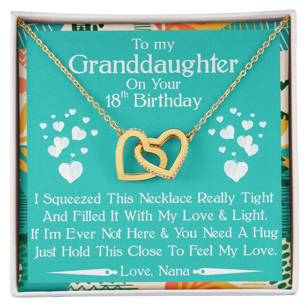 To My Granddaughter Gift Necklace On Your 18Th Birthday Gifts For Granddaughters Grandmother & Granddaughter Necklace Custome Gift Card Interlocking Hearts Necklace