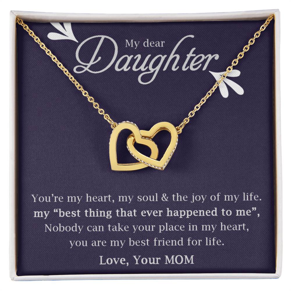 My Daughter-My Heart My Soul & The Joy Of My Life -Necklace Interlocking Hearts Necklace