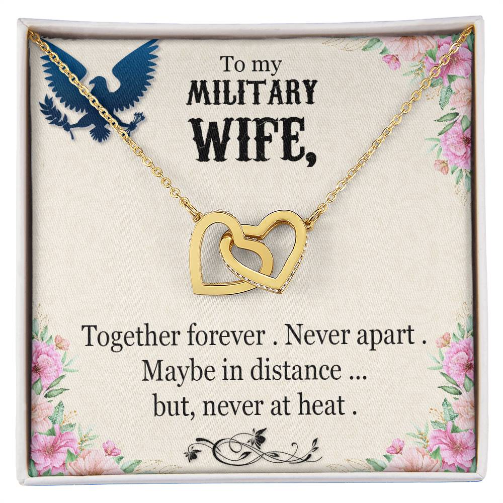 To My Military Wife Necklace Interlocking Hearts Necklace