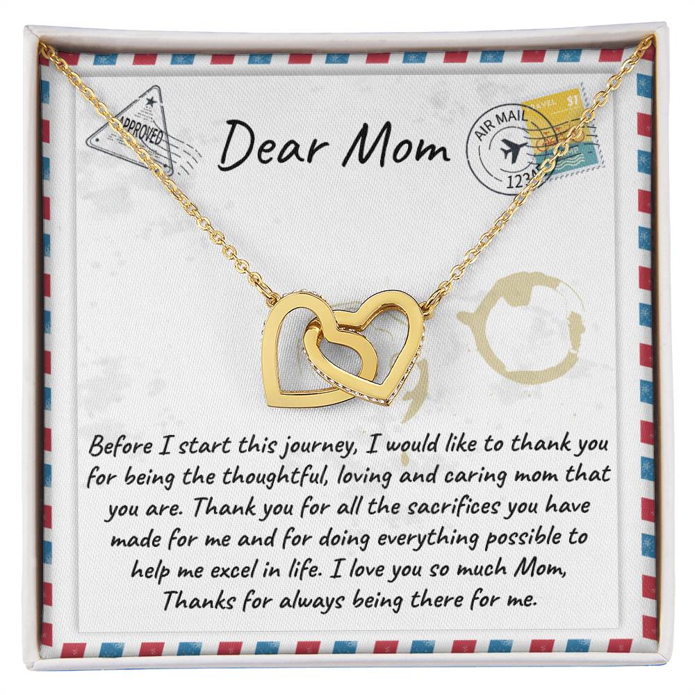 Necklace Gift For Mom From Children To Mom Christmas Gift For Mom'S Birthday Gift From Daughterson To Mom Thanksgiving Gift Ideas Interlocking Hearts Necklace