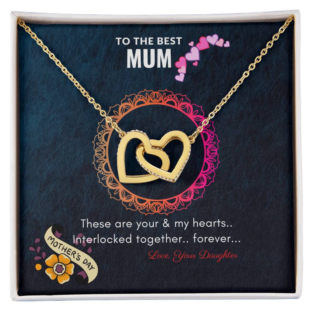 Heart Necklace For Mother By Daughter For Mother'S Day Interlocking Hearts Necklace