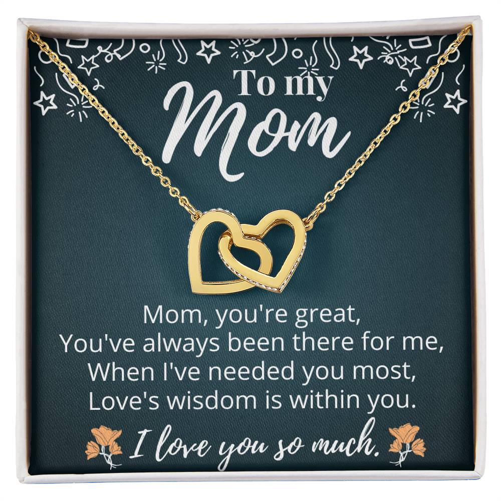 Mother'S Day Gift- Forever Together Love - Never-Ending Love Cubic Zirconia Stones Interlocking Hearts Necklace