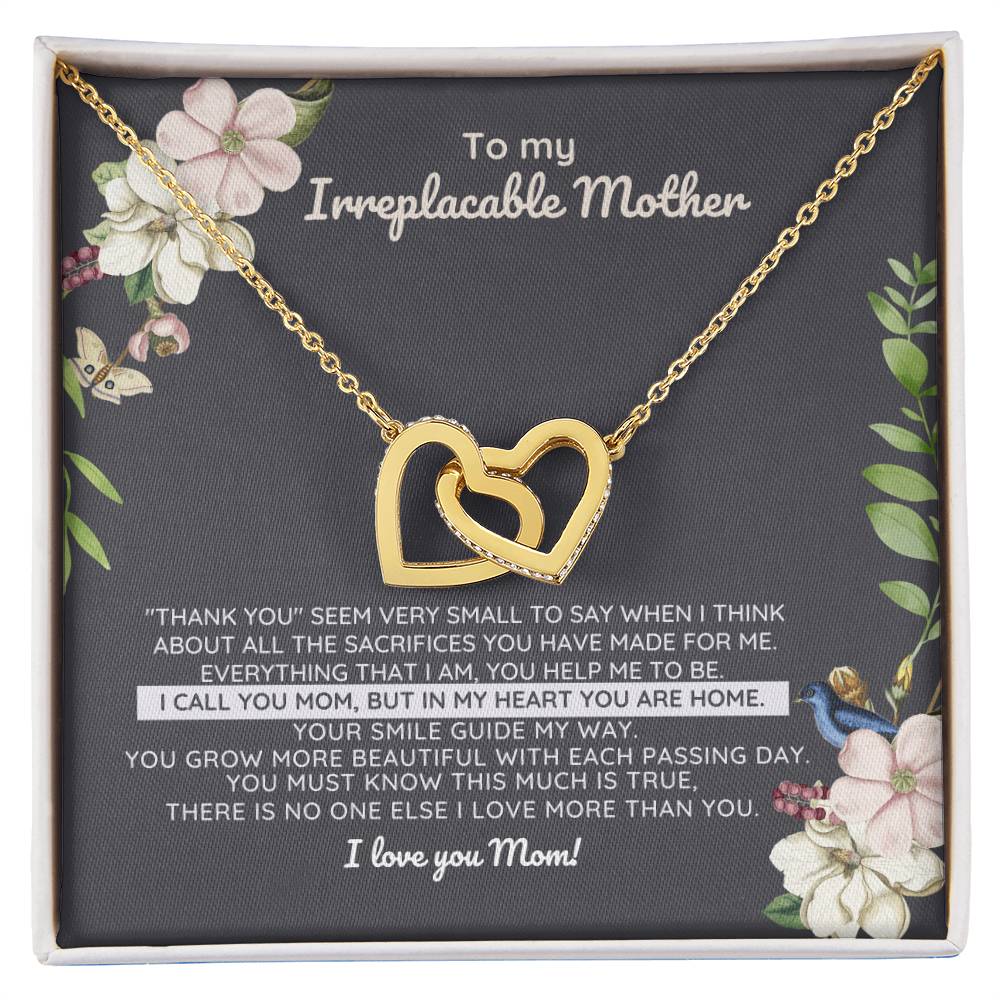 Irreplaceable Mother - You'Re My Home Interlocking Heart Necklace Interlocking Hearts Necklace