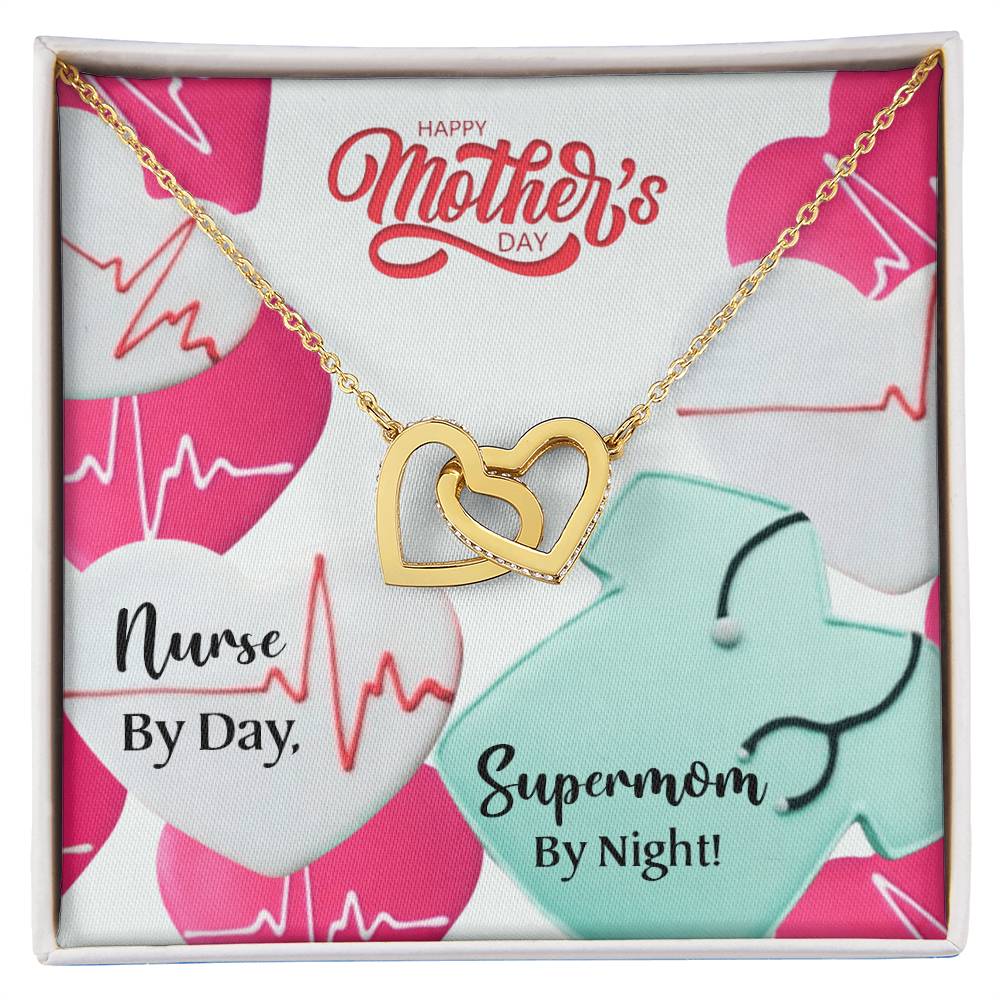 Happy Mother'S Day - Nurse Mom - Interlocking Hearts Necklace