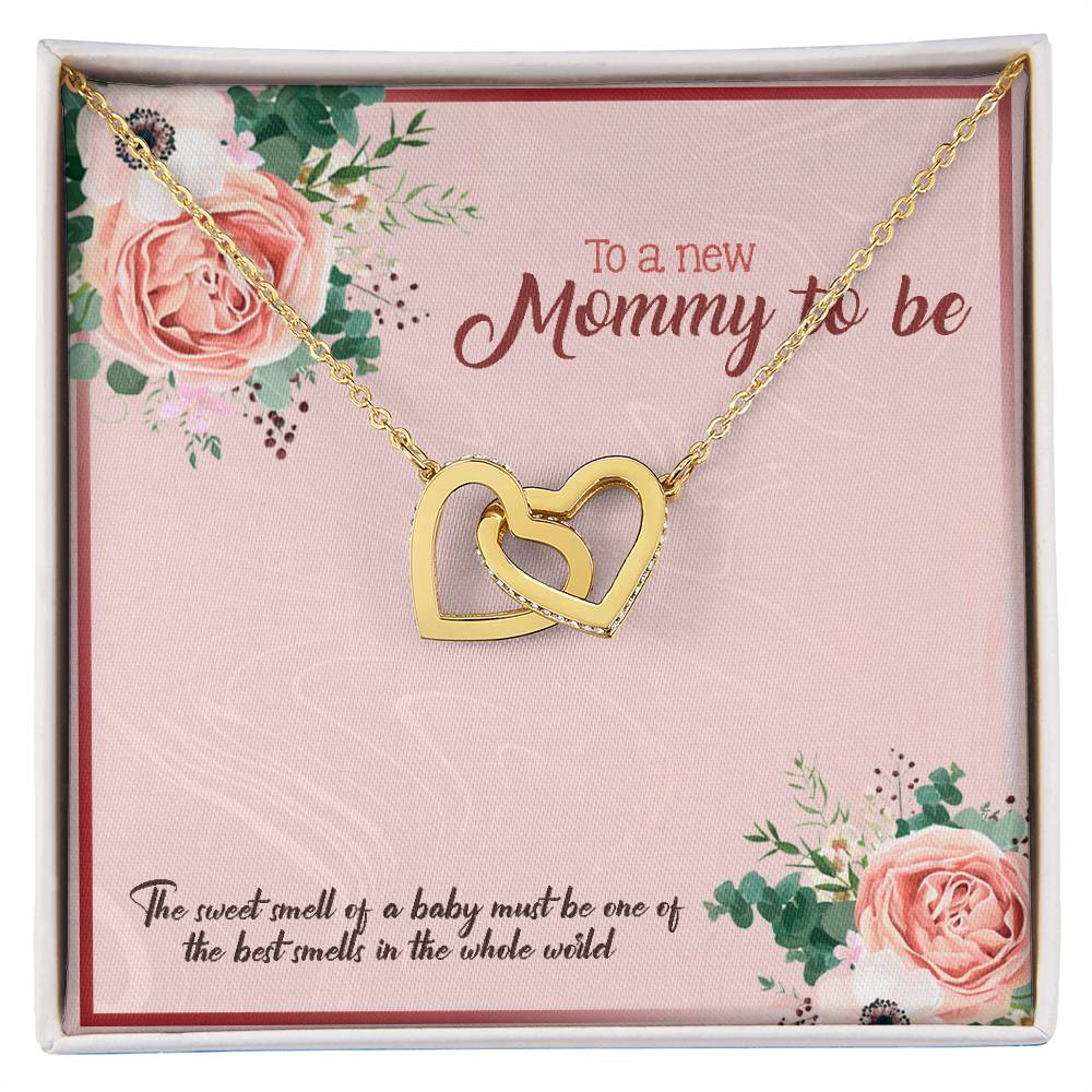 To A New Mommy To Be Interlocking Hearts Necklace