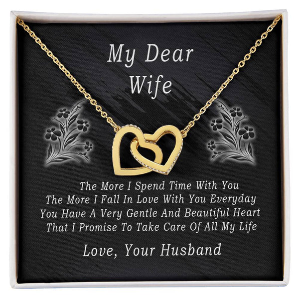My Dear Wife Necklace Interlocking Hearts Necklace