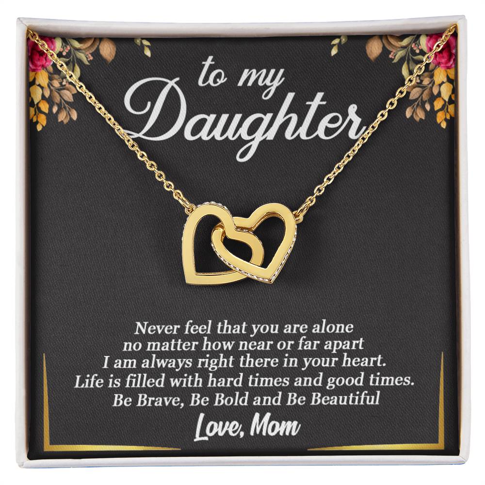 To My Daughter - Interlocking Heart Necklace So15 Interlocking Hearts Necklace