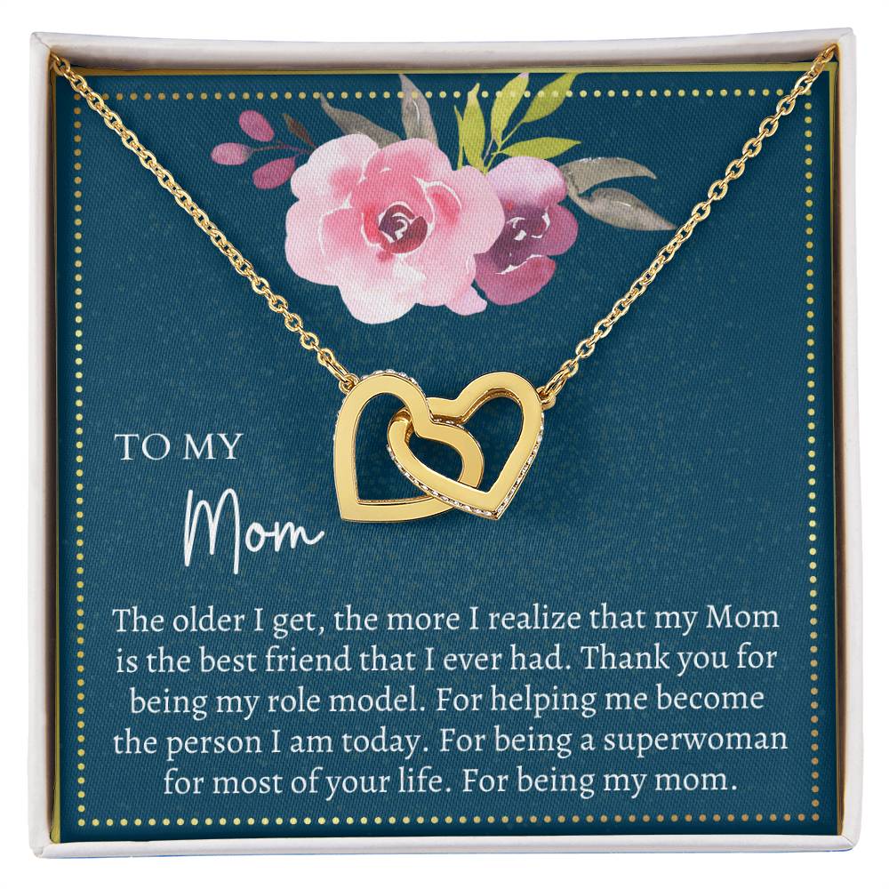 Gift For Mom Interlocking Hearts Necklace