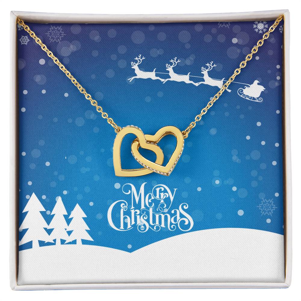 Santa'S Sleigh Interlocking Hearts Necklace
