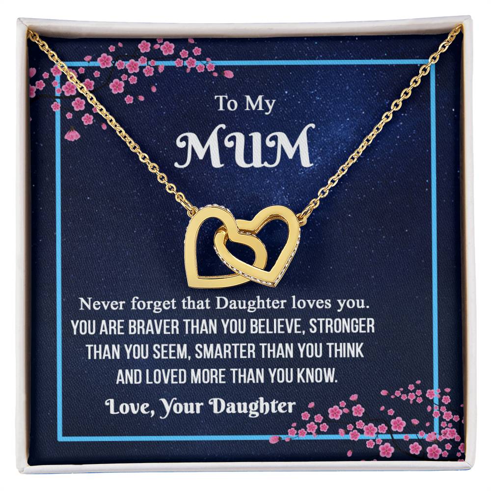 To My Mum- Mother'S Day Interlocking Necklace Interlocking Hearts Necklace