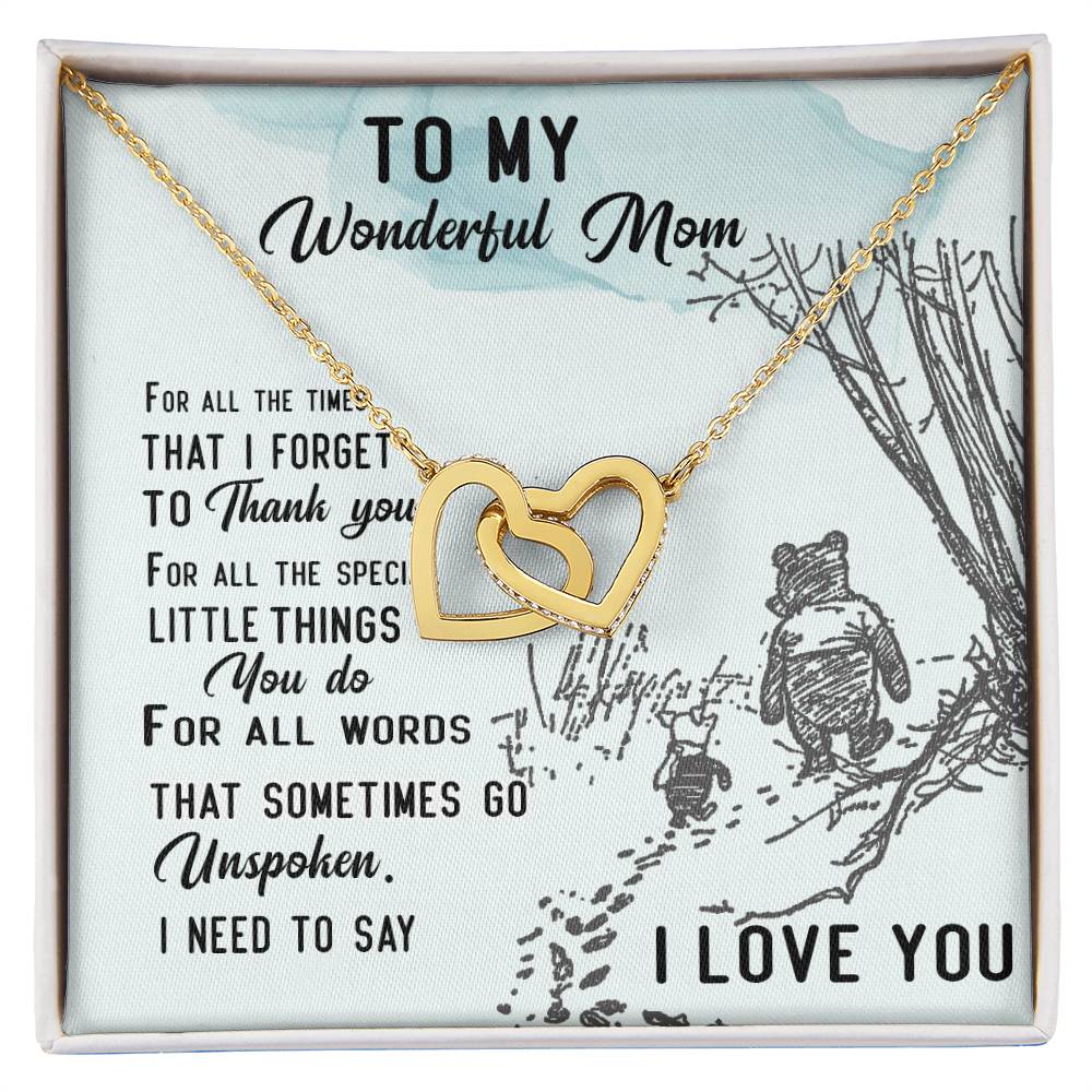 To My Wonderful Mom - Happy Mother'S Day Interlocking Hearts Necklace
