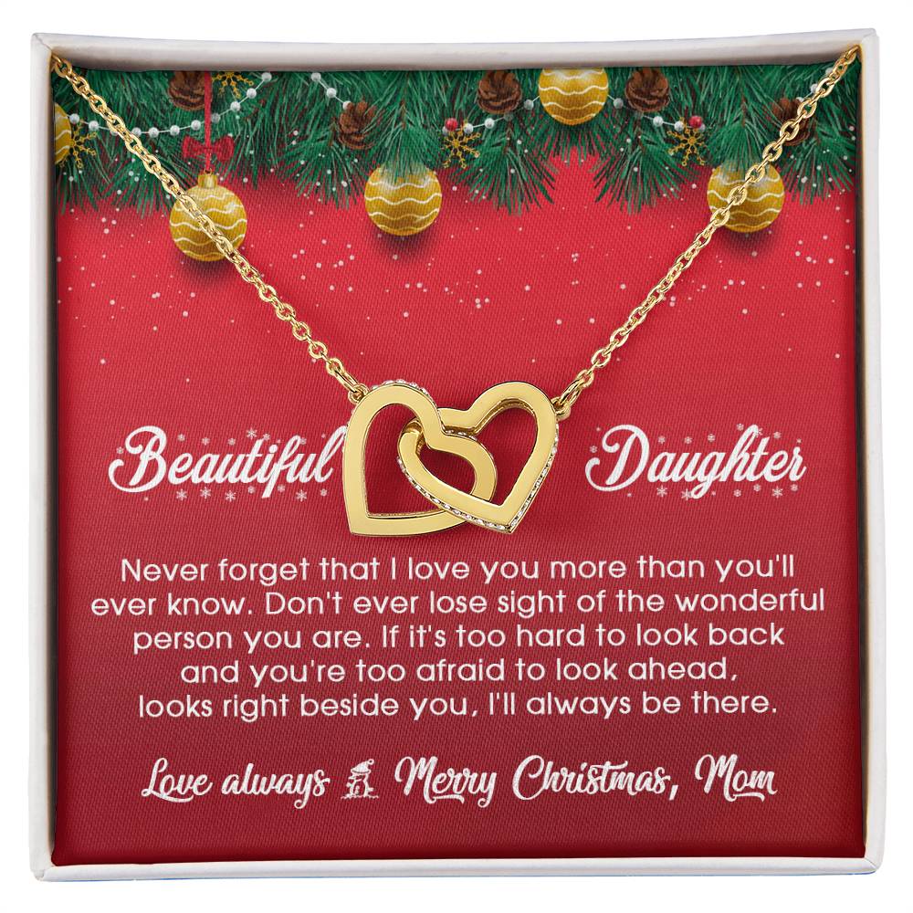 I Will Always Be There With You In Christmas - Interlocking Hearts Necklace