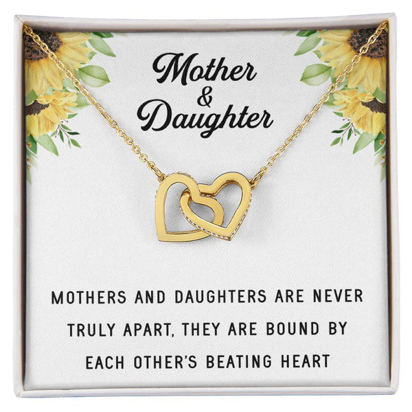 Linked Hearts Necklace For Mother Daughter Gift Minimalist Jewelry Gift For Daughter Mothers Day Sentimental Jewelry Gift For Mom Interlocking Hearts Necklace
