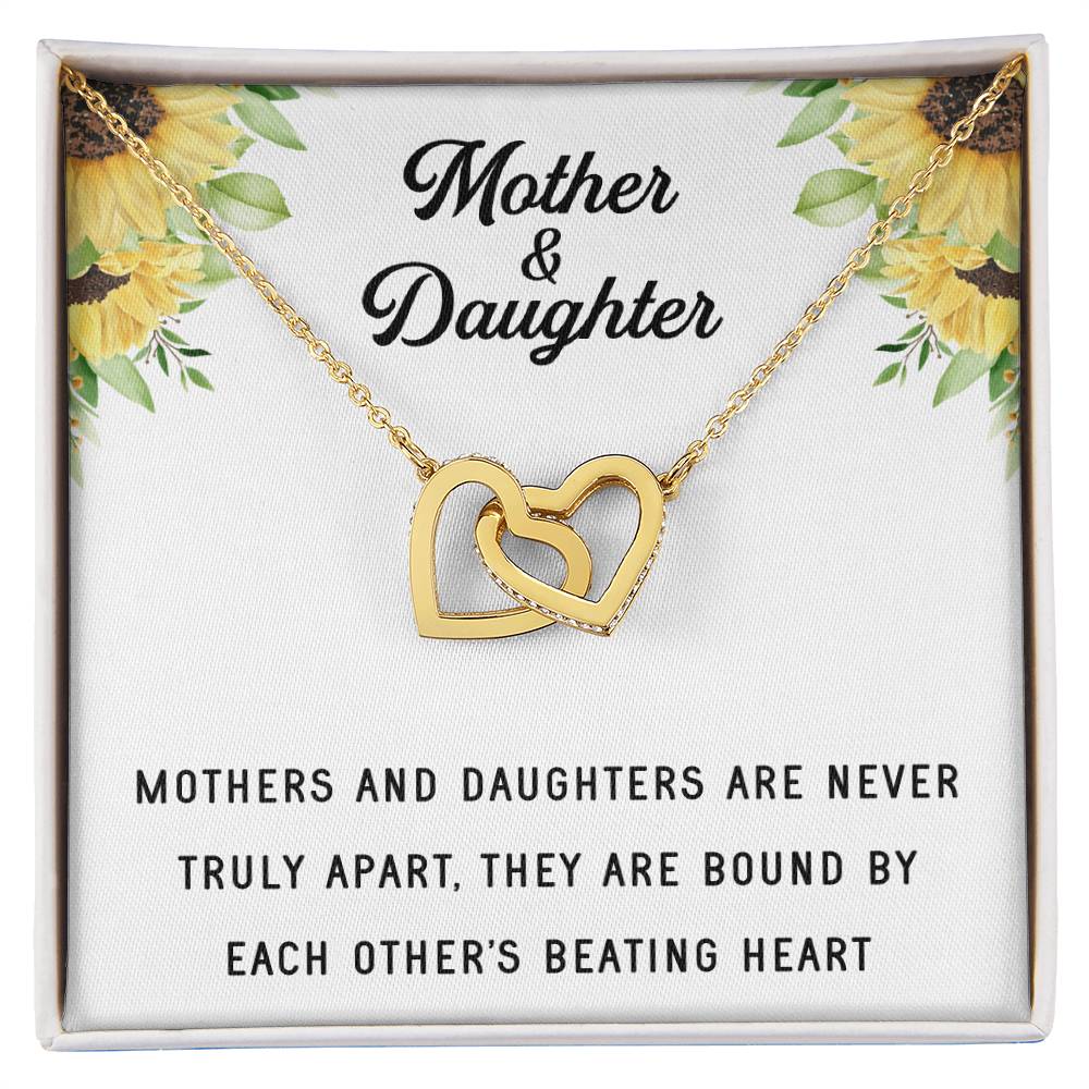 Linked Hearts Necklace For Mother Daughter Gift Minimalist Jewelry Gift For Daughter Mothers Day Sentimental Jewelry Gift For Mom Interlocking Hearts Necklace