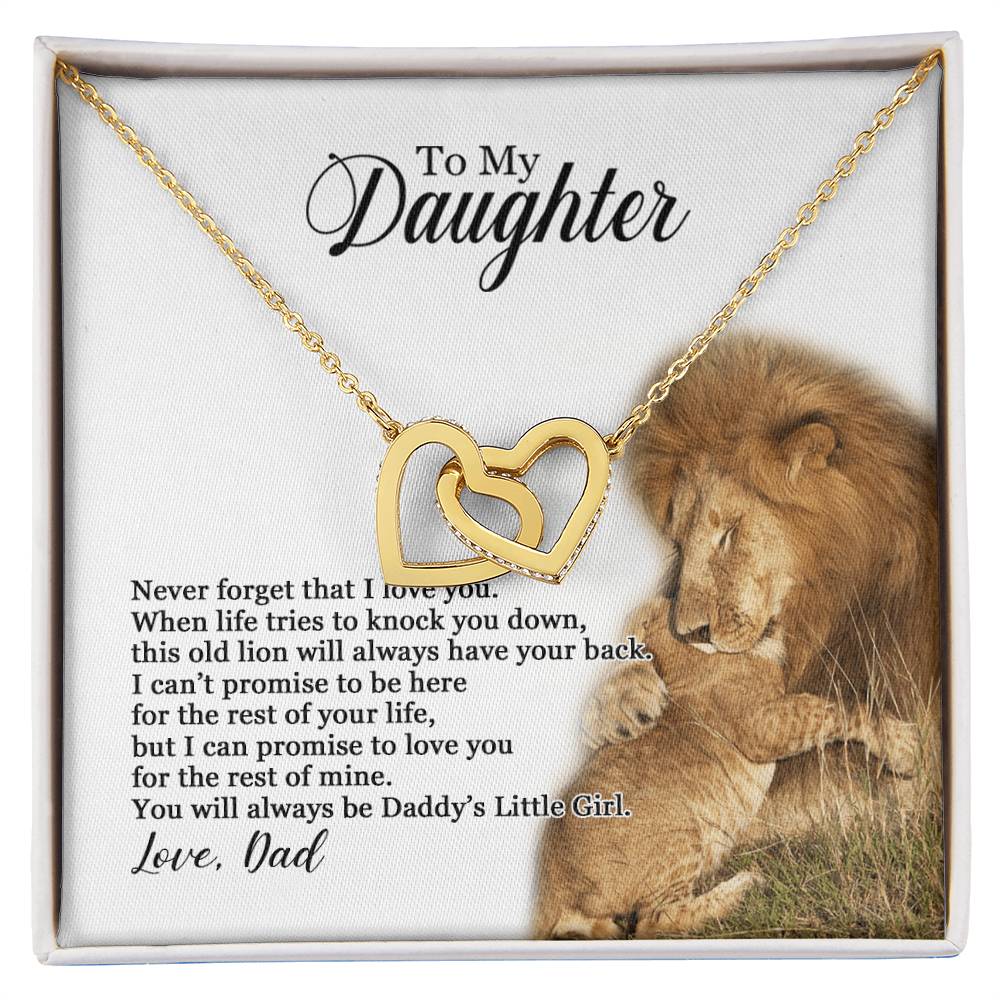 To My Daughter - You Will Always Be Daddy'S Little Girl - Necklace Mb Interlocking Hearts Necklace