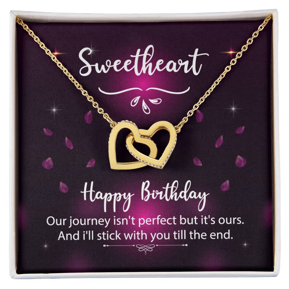 To Significant Other ☆ Sweetheart Happy Birthday ☆ Interlocking Hearts Necklace