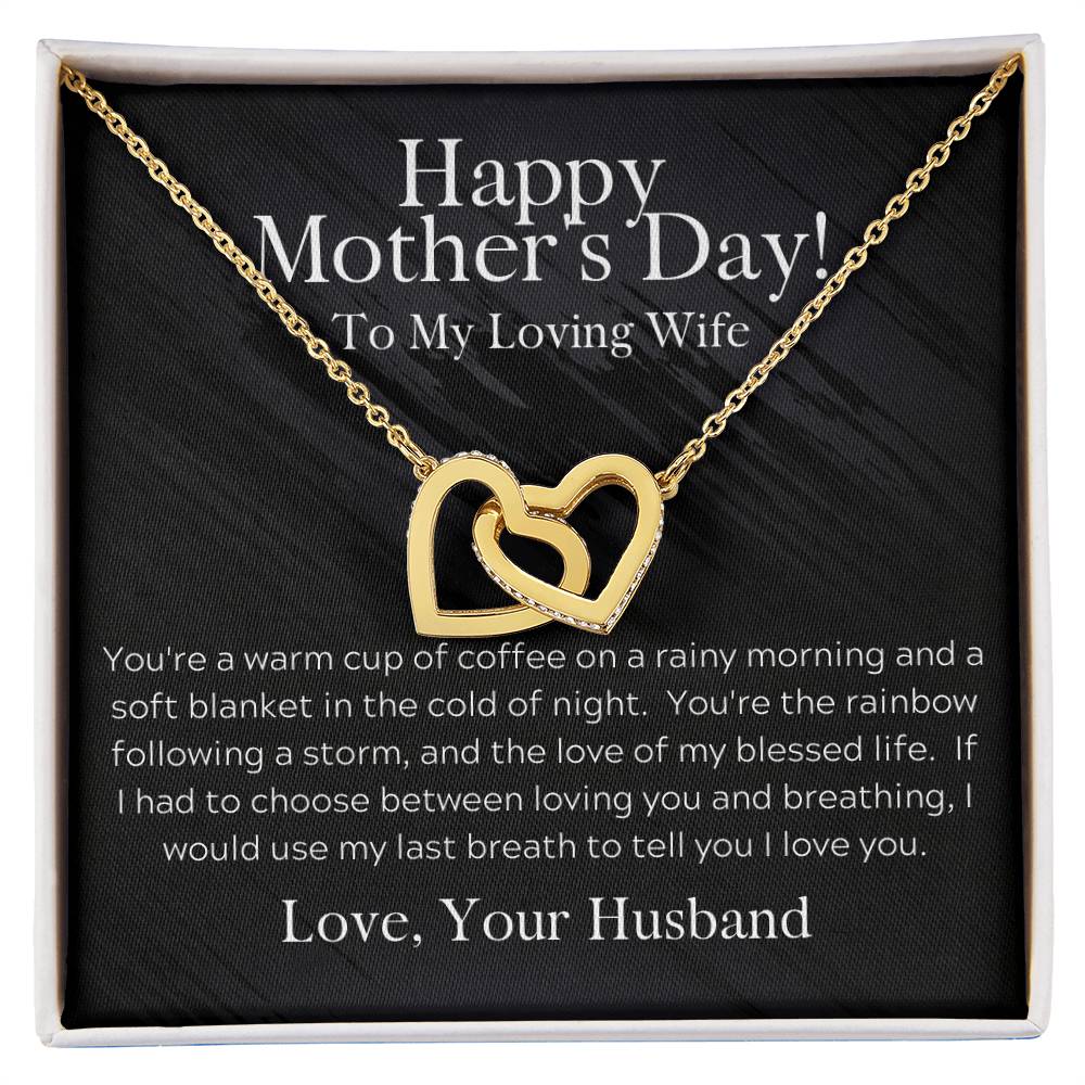 To My Loving Wife Mother'S Day Necklace Interlocking Hearts Necklace