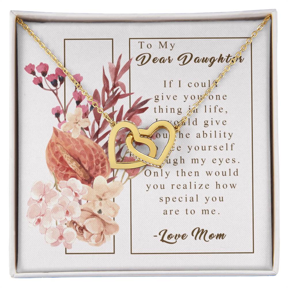 To My Daughter - Through My Eyes - Necklace Interlocking Hearts Necklace