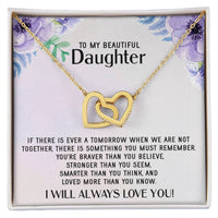To My Daughter Necklace Gift From Mom Sentimental Jewelry Gift From Father Mother'S Day Gift For Daughter From Mother Interlocking Hearts Necklace