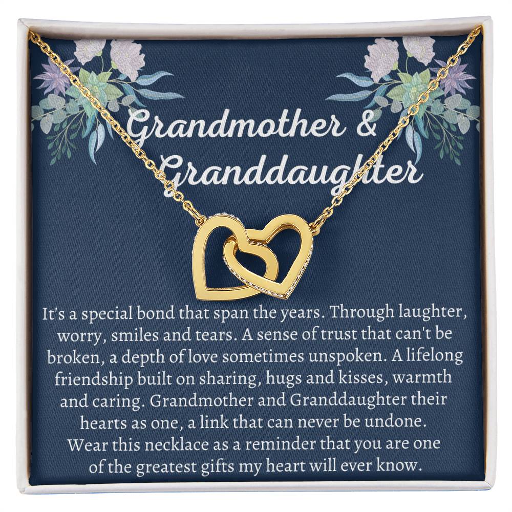 Grandmother & Granddaughter Interlocking Hearts Necklace