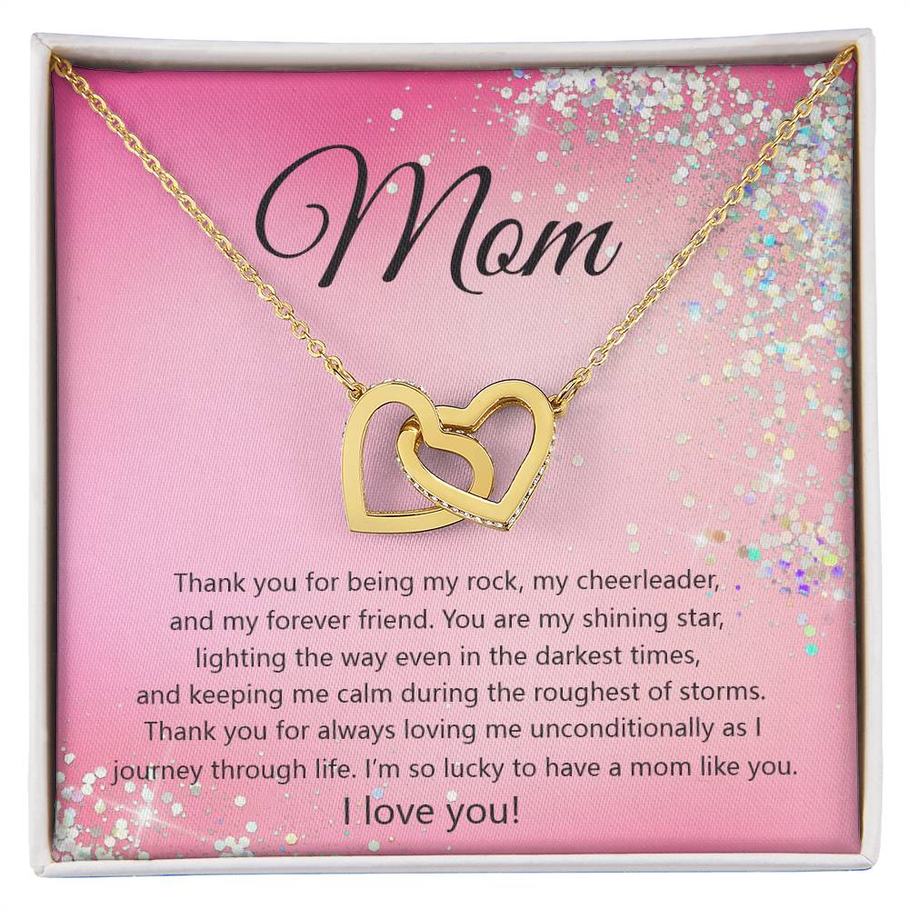 Thank You Mom Hearts Necklace Interlocking Hearts Necklace