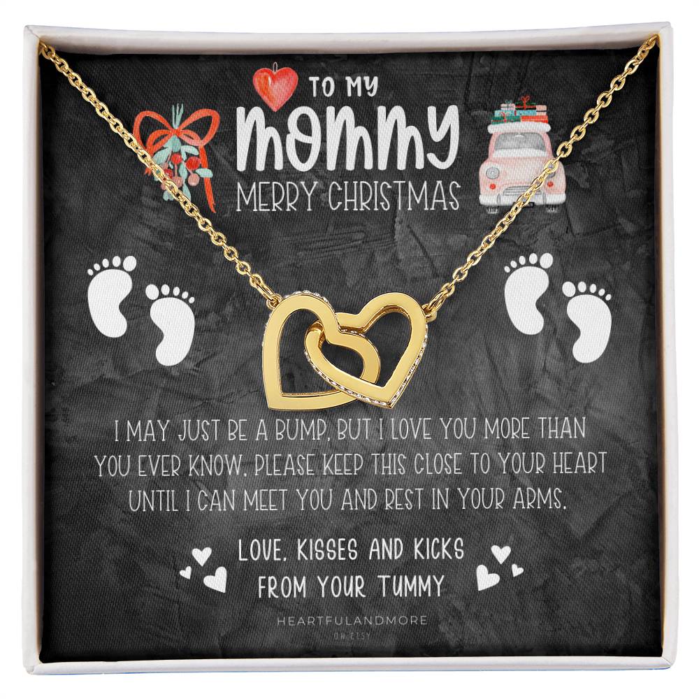 New Mom Christmas Pregnant Wife Christmas Gift Christmas Gift For Pregnant Wife Jewelry For Pregnant Wife Expecting Wife Christmas Interlocking Hearts Necklace