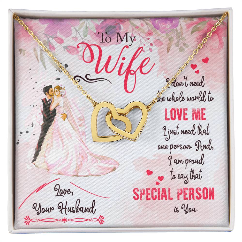 Gift For Wife - I Don'T Need The Whole World Necklace Interlocking Hearts Necklace
