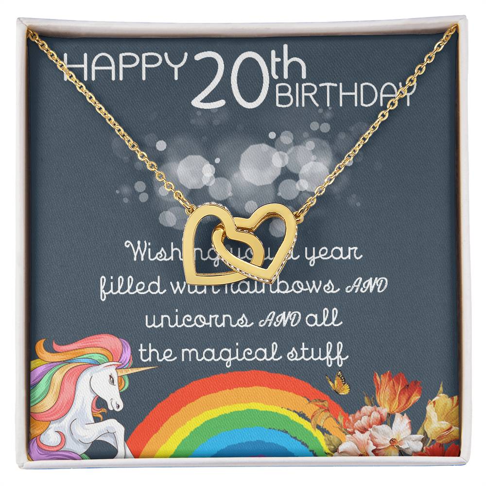 20Th Birthday Necklace Gifts For Girls Cute Unicorn 20 Years Old Girl Jewelry Gift For Daughter Niece Interlocking Necklace Xu246Il13 Interlocking Hearts Necklace