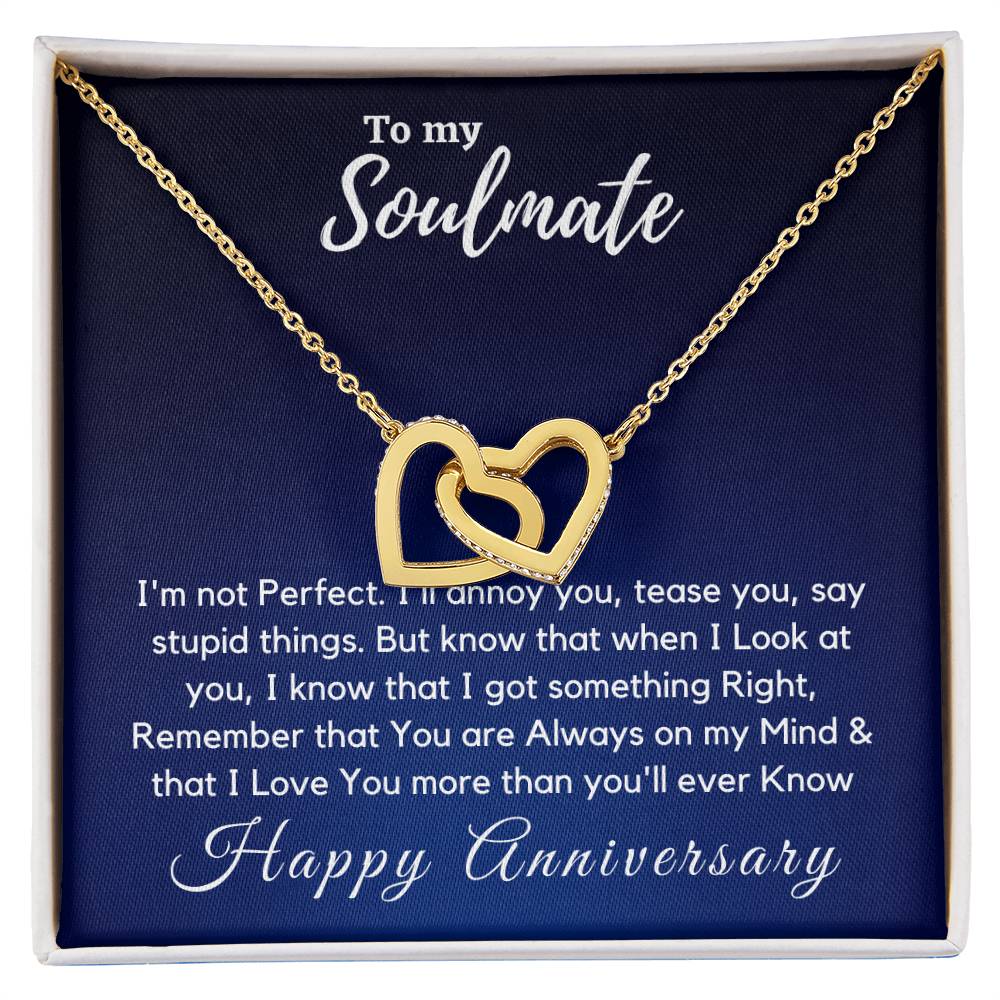 On You'Re Always On My Mind Necklace - Anniversary Gift For Her Interlocking Hearts Necklace