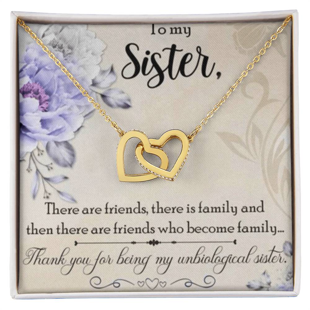 To My Sister Necklace Interlocking Hearts Necklace