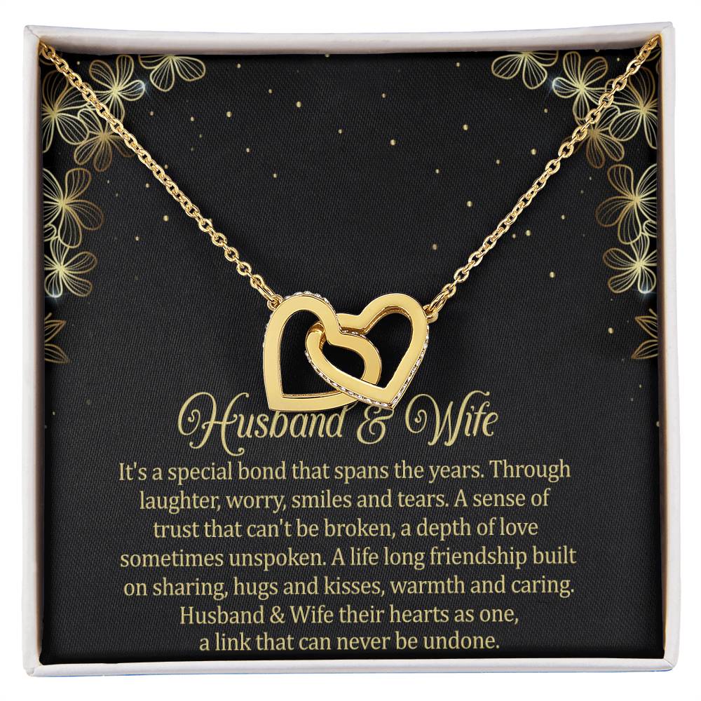 Husband & Wife Interlocking Hearts Necklace Message Card