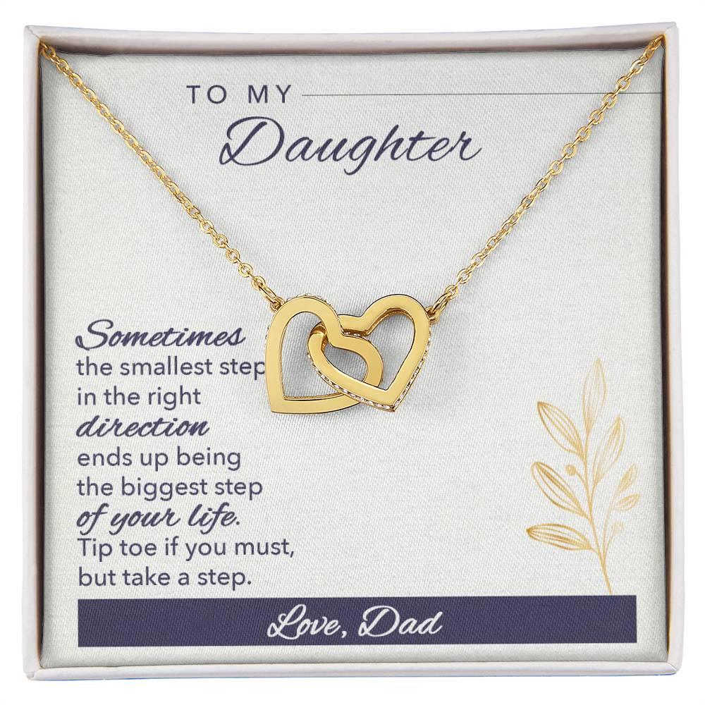 To My Daughter From Dad Interlocking Hearts Necklace Father To Daughter Gift Birthday Gift To Daughter From Dad Daughter Necklace