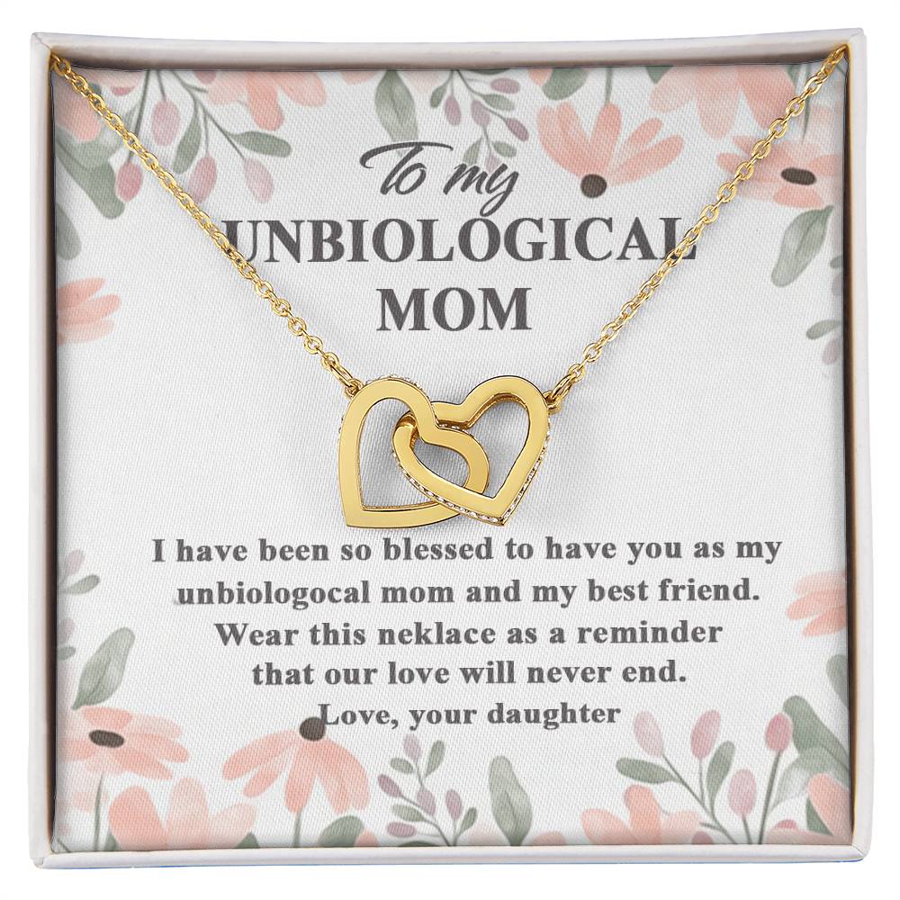 Gift For Unbiological Mom - Interlocking Heart Necklace Interlocking Hearts Necklace