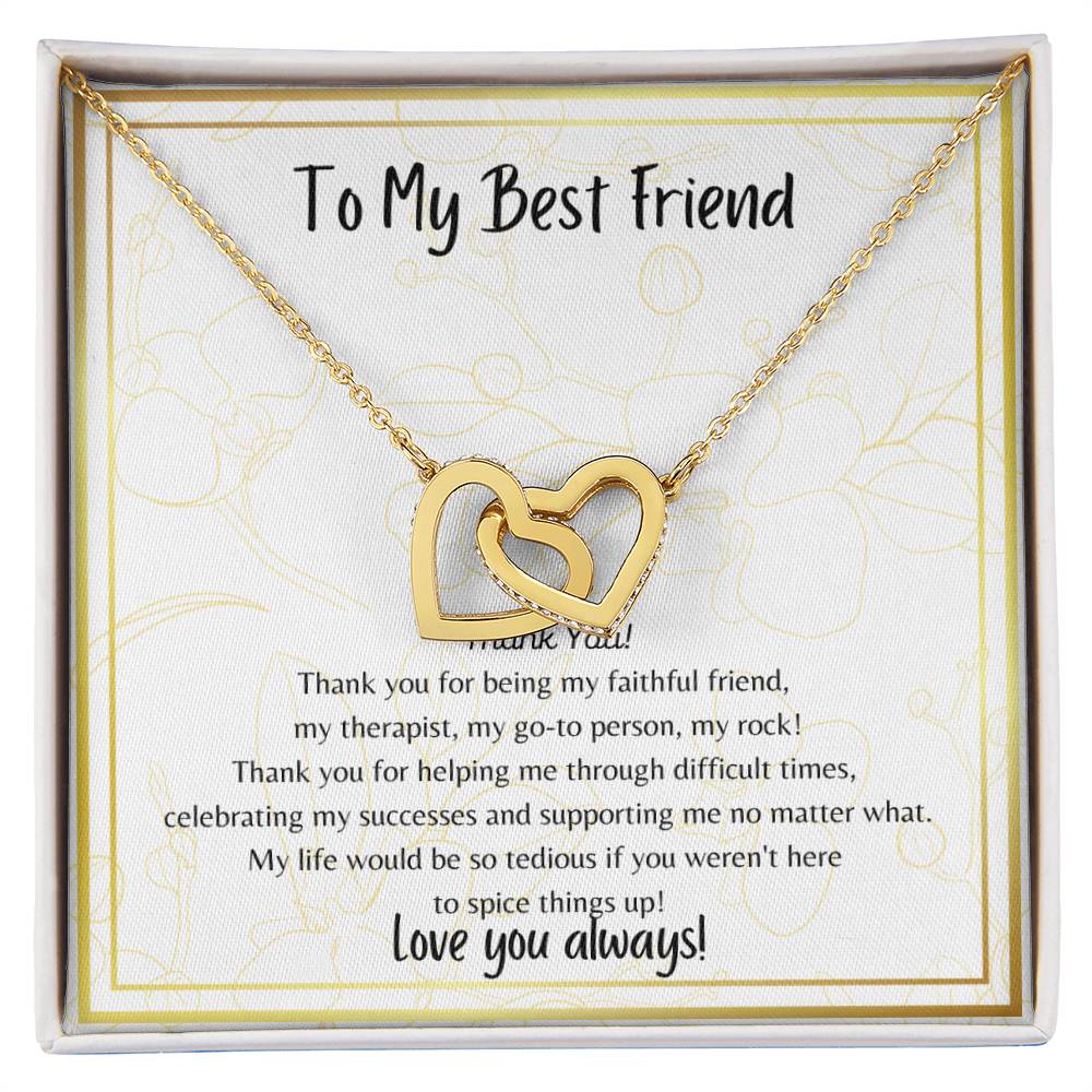 To My Best Friend Interlocking Hearts Necklace