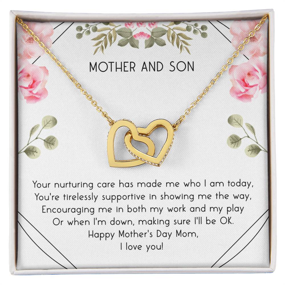 Mother And Son Interlocking Hearts Necklace