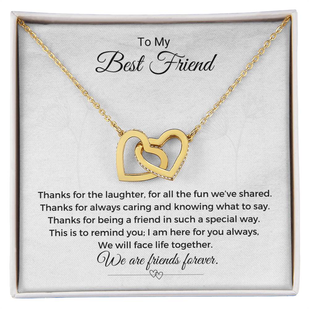 Thanks For The Laughter Necklace Interlocking Hearts Necklace