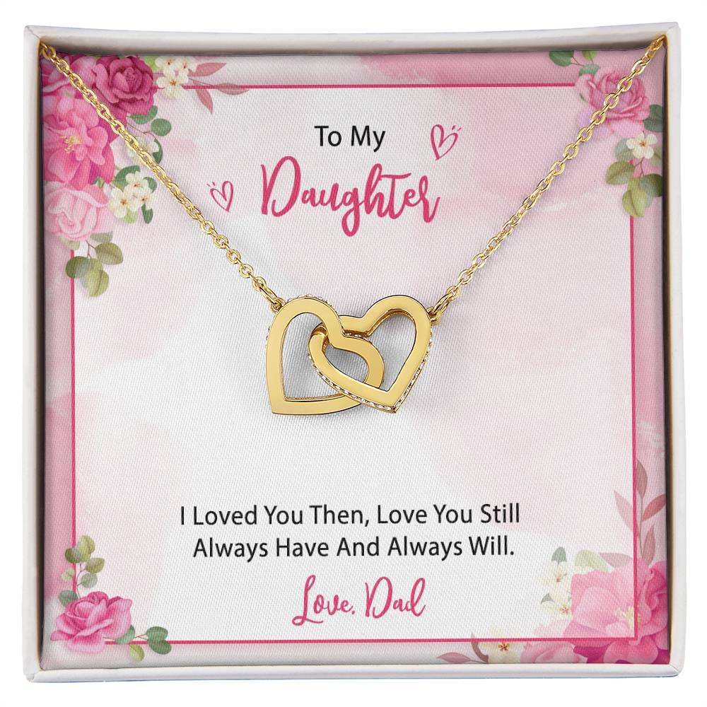 To My Daughter From Dad Interlocking Hearts Necklace